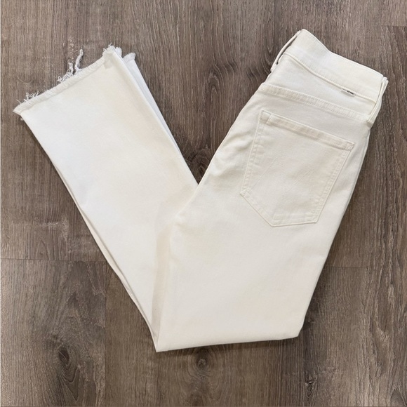 MOTHER The Tripper Ankle Fray Jeans in White Unfairest of Them All Jeans Size 27 - Picture 10 of 16